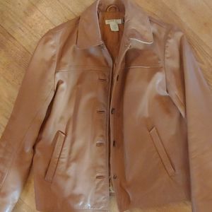 J Crew leather insulated jacket